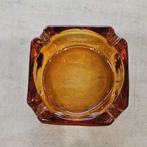 Amber Glass Ashtray